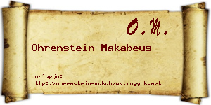 Ohrenstein Makabeus névjegykártya
